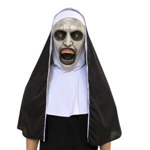Horror Nun Mask with Hood - Scary Halloween Costume Latex Mask for Adults