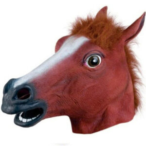 HaFunny Horse Mask - Red and Black Latex Animal Masks for Costume Parties and Masquerades