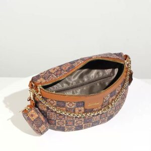 Zjinling Fashion Waist Pack with Chain Strap and Round Coin Purse - Vintage Pattern