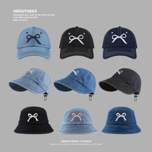 ABOUTHEXX Men's Baseball Cap - Classic Denim with Stylish Bow Design, Adjustable Fit for All Day Comfort, Perfect for Sports and Casual Wear