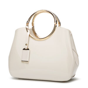 Chic Pastel Pink Handbag with Rose Gold Accents and Removable Shoulder Strap - Ideal for Fashionable Women on the Go