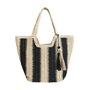 Bohemian Style Handwoven Tote Bag with Tassels - Perfect for Beach, Market, and Everyday Use