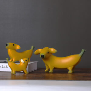 Adorable Yellow Dog Figurine Set - Perfect Home Decor for Dog Lovers
