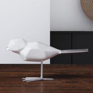 Abstract Bird Figurine - Modern White Sculpture for Home Decor