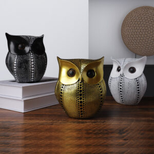 Abstract Owl Sculptures - Modern Art Decor for Shelves, Tables, and Desks