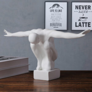 Abstract Human Figure Sculpture - Modern White Statue for Home Decor