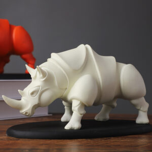 Abstract Rhino Figurine - Modern Home Decor Sculpture